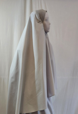 Gebetskleidung Gr. S-M SUPER extra lang 100% Baumwolle Set Hijab Rock hellgrau 