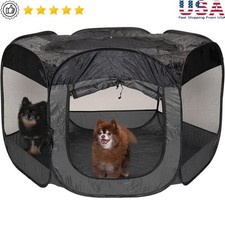 Portable Dog Playpen Cat Tent Indoor Outdoor Foldable Zip Crate Puppy Play Area