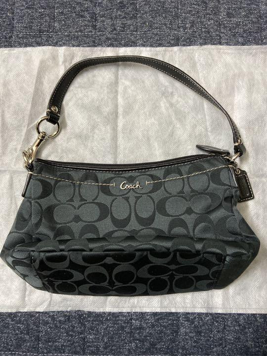 Coach Nylon Shoulder Bag Auth Black Medium Women Japan 115054 | eBay