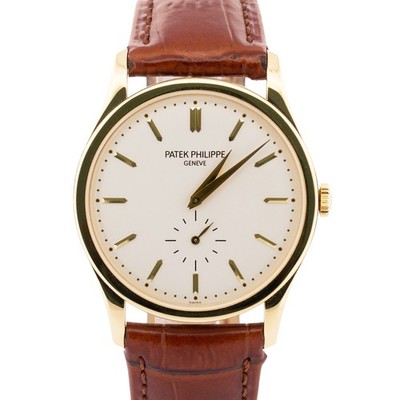 Patek Philippe Calatrava SILVER 18K Yellow Gold 37mm Manual Watch 5196J