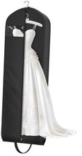 Wedding Dress Garment Bag for Travel with 4" Gusseted Long 72 inch Black