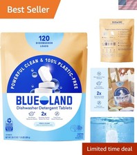 100 Plastic-Free Dishwasher Detergent Tablets, 120 Count, Free  Clear, Eco-...