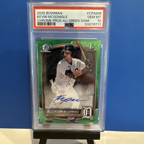 Kevin McGonigle [Green Shimmer] #CPA-KM 2025 Bowman Chrome Prospect Autograph card