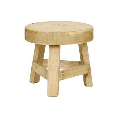 Pflanzenhocker aus Holz, kleiner runder Riser, Pflanzenhocker für den Innenbere