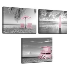 3 Piece Coastal Wall Art Beach Picture Prints Decor Summer Seascape Theme