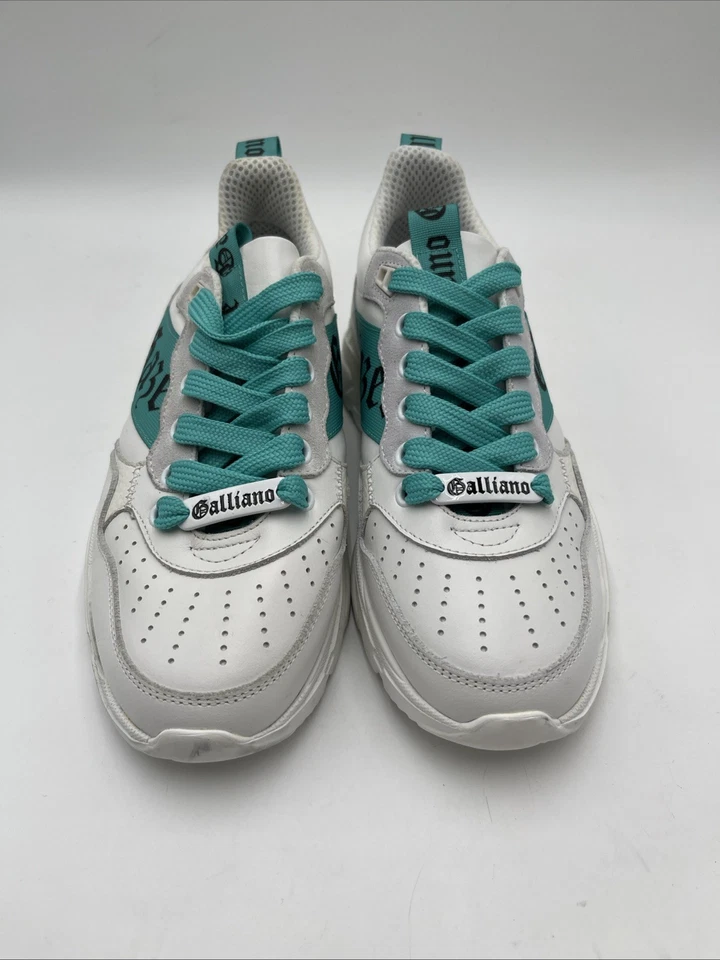 John Galliano Women's Logo Chunky Sneakers In White Size 37 - Image 2 of 4
