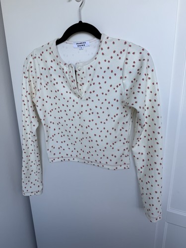 Frankies Bikinis x Gigi Hadid Terry Long Sleeve Top Strawberry Print Size Medium