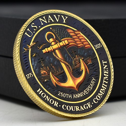 Moneda 250 Aniversario Marina de los Estados Unidos 2025 - Ancla, Águila, Medalla Legado de Valor - Imagen 5 de 10