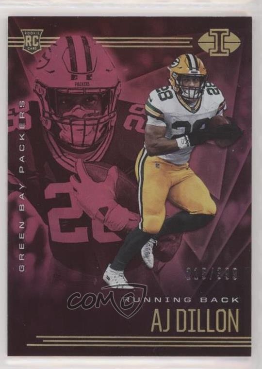 2020 Panini Illusions Trophy Collection Pink /399 AJ Dillon #26 Rookie RC 06i8