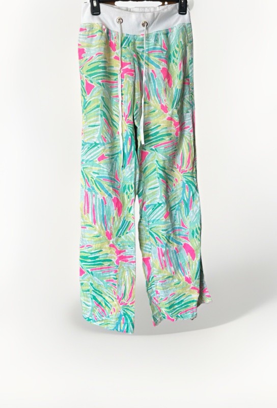 Lilly Pulitzer Tropical Storm Linen Beach Pants Size XS