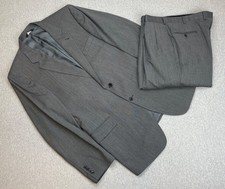 Jos A Bank Signature Suit Men 46XL Gray Herringbone Wool Pants 40 x 31 - 2 Piece