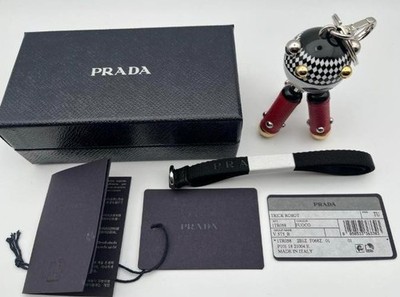 PRADA Pradamalia Disco leather & metal trick robot figure keyring