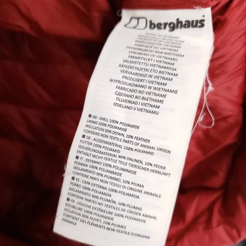 Berghaus Extrem Mens M Medium Down Puffer Hooded Jacket Full Zip Black Quilted image 9