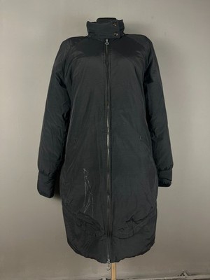 Cop. Copine French Designer Black Long Puffer Coat Jacket Graphic Size 50 L/XL