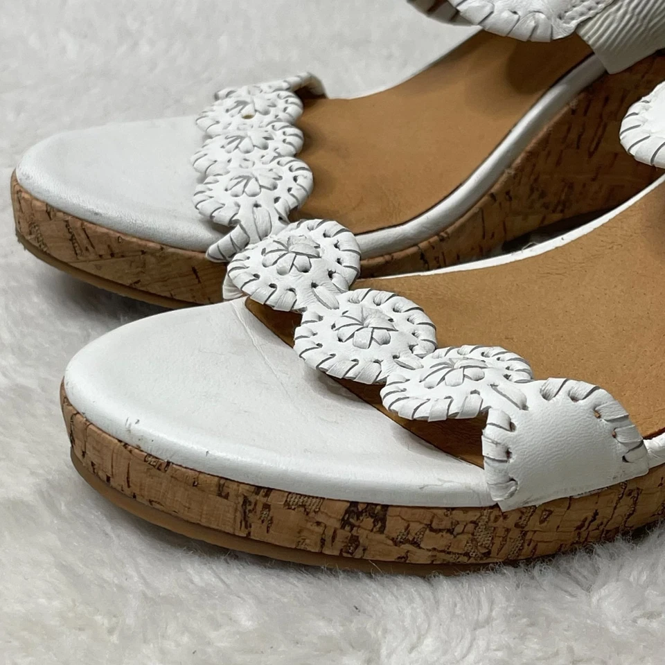 Jack Rogers Women's White Lauren Mid Wedges Slip On Shoes Size 7.5M - Image 3 of 4