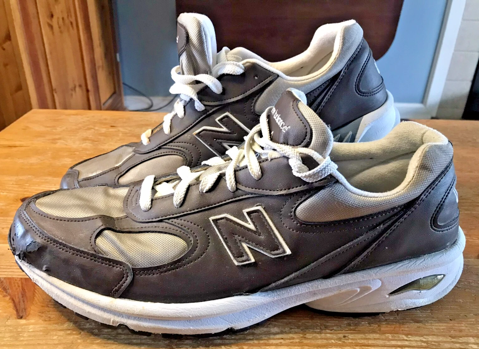 New Balance 498 Marrone Sneakers 14D Scarpe Pelle Morbida Made in USA
