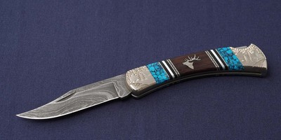BUCK 110Y2 Custom Yellow Horse Damascus Limited Moose