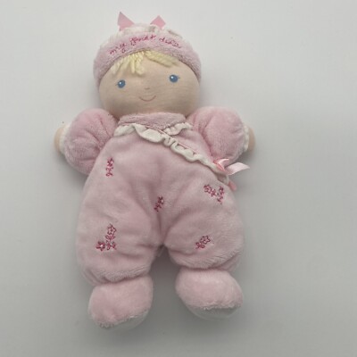 Just one year My first doll w/ rattle plush by carters pink hat flower