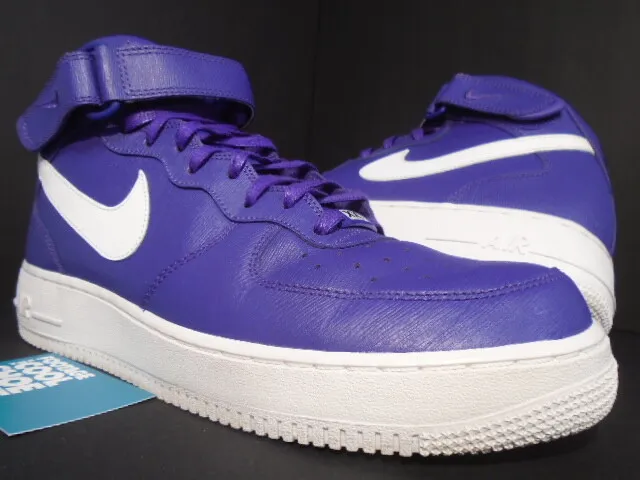 2012 NIKE AIR FORCE 1 MID '07 QS COURT PURPLE OFF WHITE