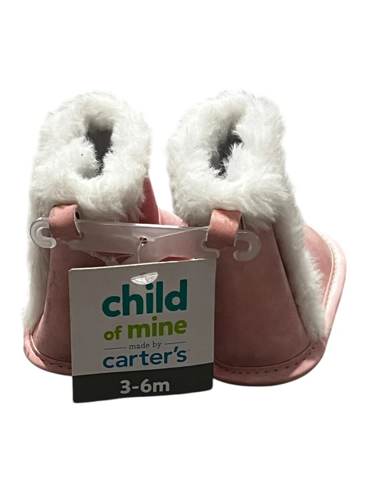 New Child of Mine by Carters Pink Sparkly Infant Girls Booties 3-6 Months - Изображение 2 из 2