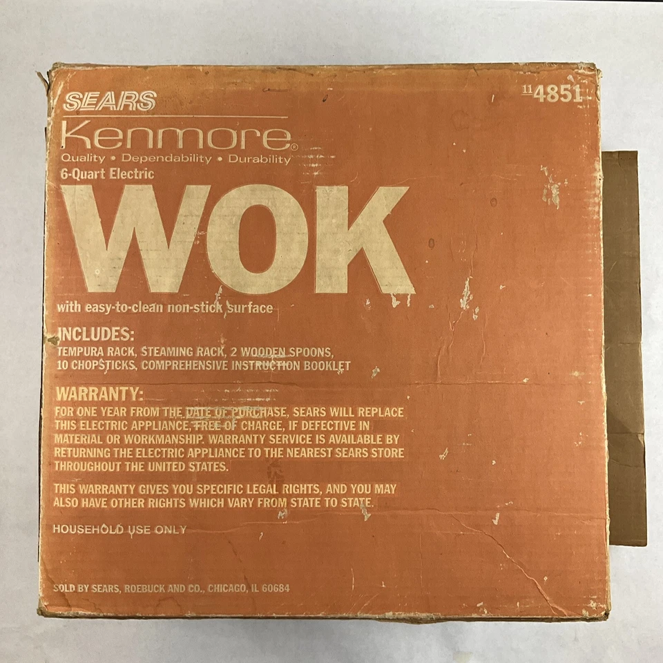 Wok eléctrico antiadherente superficie roja vintage MCM 6 cuartos de galón #114851 completo como nuevo Foto 2 de 4