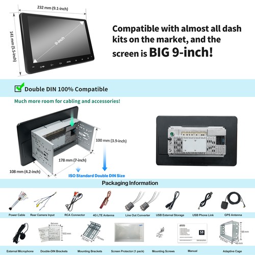 ATOTO 9in 2DIN Android Car Stereo AI Chat 4G GPS Track Dash DVR Backup Cam input - Picture 6 of 12
