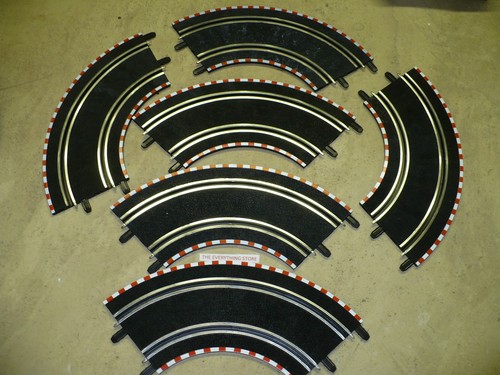 SCX COMPACT 1:43 SLOT CAR (6) CORNER TRACKS USED FREE SHIP
