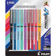 Pilot Rolling Ball Pen Precise V7 Premium Fine Assorted Inks, Pack of 9 17046
