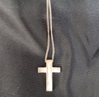 GUCCI Sterling Silver 925 Cross Pendant Necklace 22.8" Used