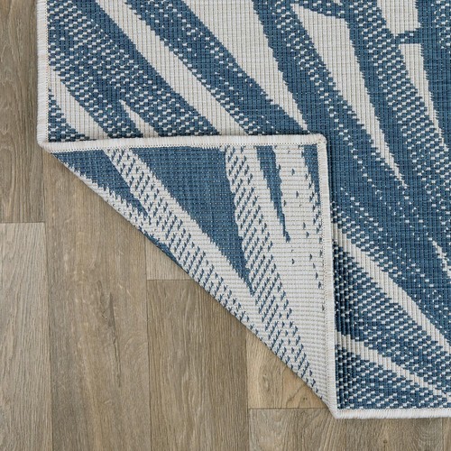 Rugshop Tropical Leaves Nature Inspired Indoor/Outdoor Area Rug 5' x 7' Blue - Picture 6 of 8