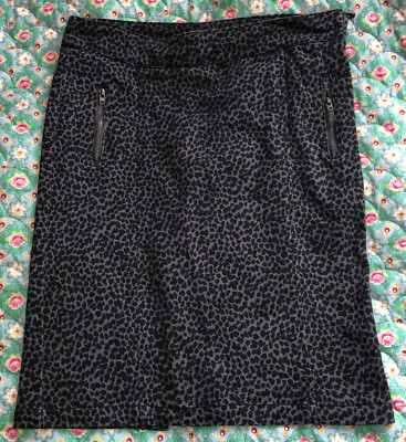 Terranova Post Punk Ladies Grey/black Leopard Print Denim Gonna Skirt Size S