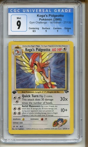Koga's Pidgeotto (1st Edition) graded CGC 9 for sale on eBay