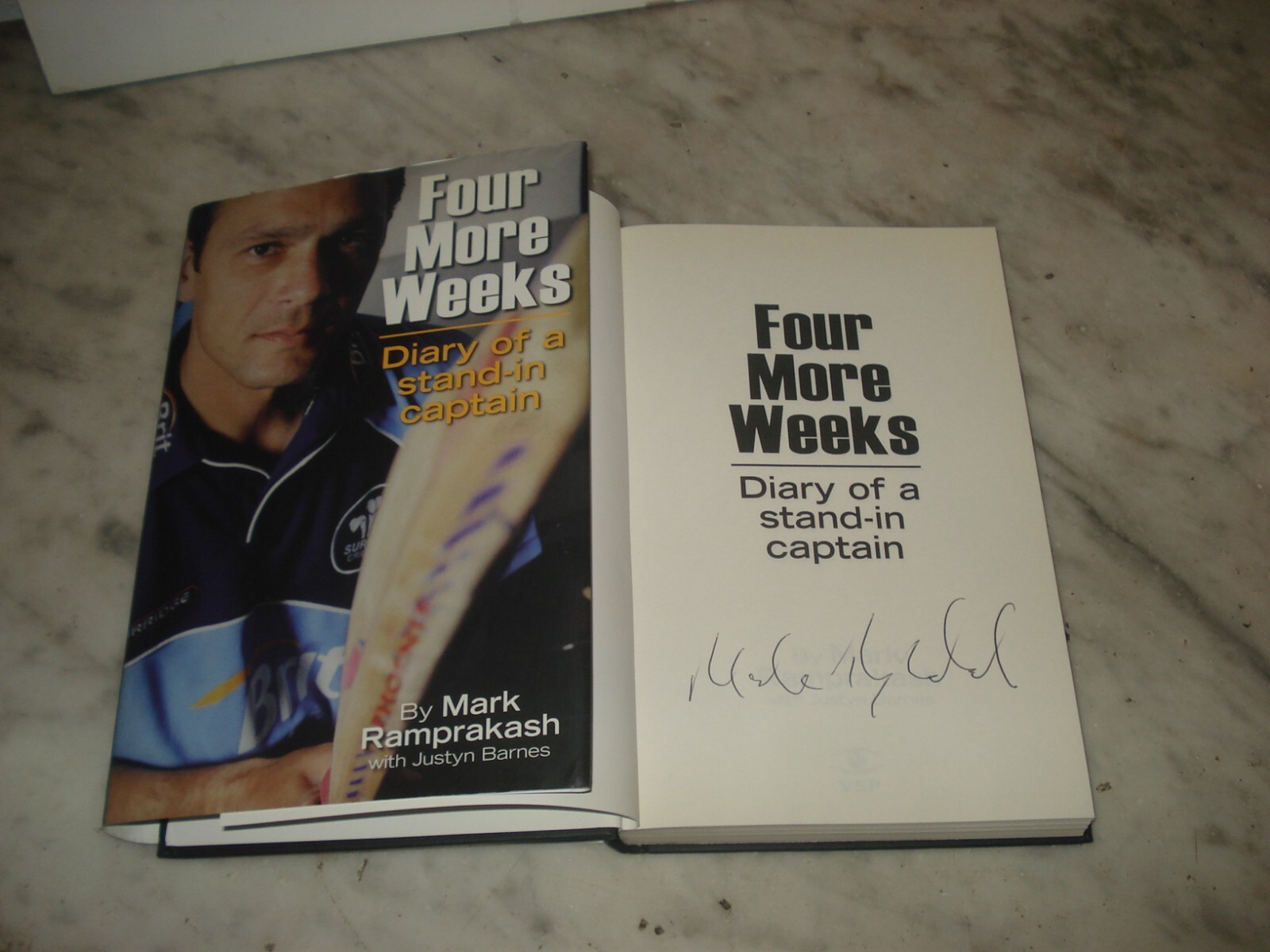 Four More Weeks,Diary of a Stand-in Captain Ramprakash, Mark Signed Copy HB 2005