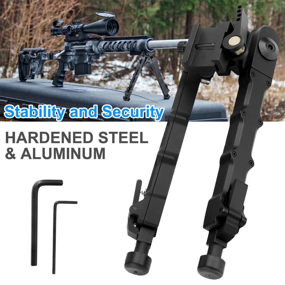 V9 Rifle Bipod Adjustable QD  Picatinny Rail 360Degrees Swivel Hunting Shooting - Image 3 of 4