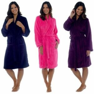 Housecoat LN819 Foxbury Ladies Fleece Shawl Collared Marl Effect Dressing Gown 