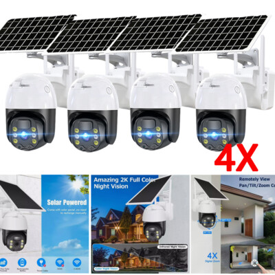 Solar Battery Powered Wireless Security Camera System WiFi IP Outdoor Home Audio