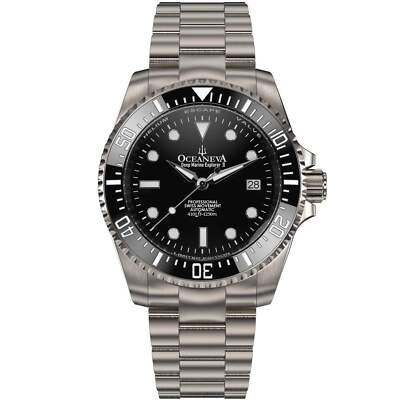 Oceaneva Titanium Deep Marine Explorer II Automatic Pro Diver Black Limited Edit