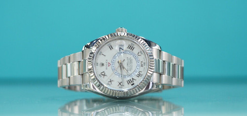Excellent Condition Rolex Sky-Dweller White Dial Full 18kt Whi...