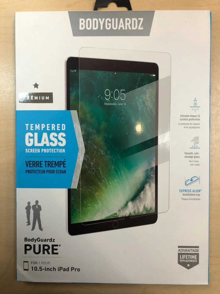 BodyGuardz Premium Pure Tempered Glass for Apple iPad Pro 10.5 inch - Image 2 of 2