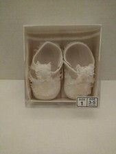 Vintage Lullaby Baby Booties New In Box Sz 1 Age 3-5 Mo Lace Satin Conaway...