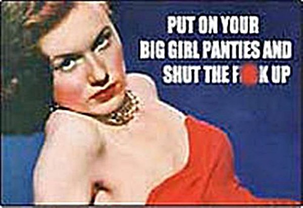 Poner en Su Big Niña Bragas Y (Señora en Rojo Arriba) Divertido Imán de Nevera