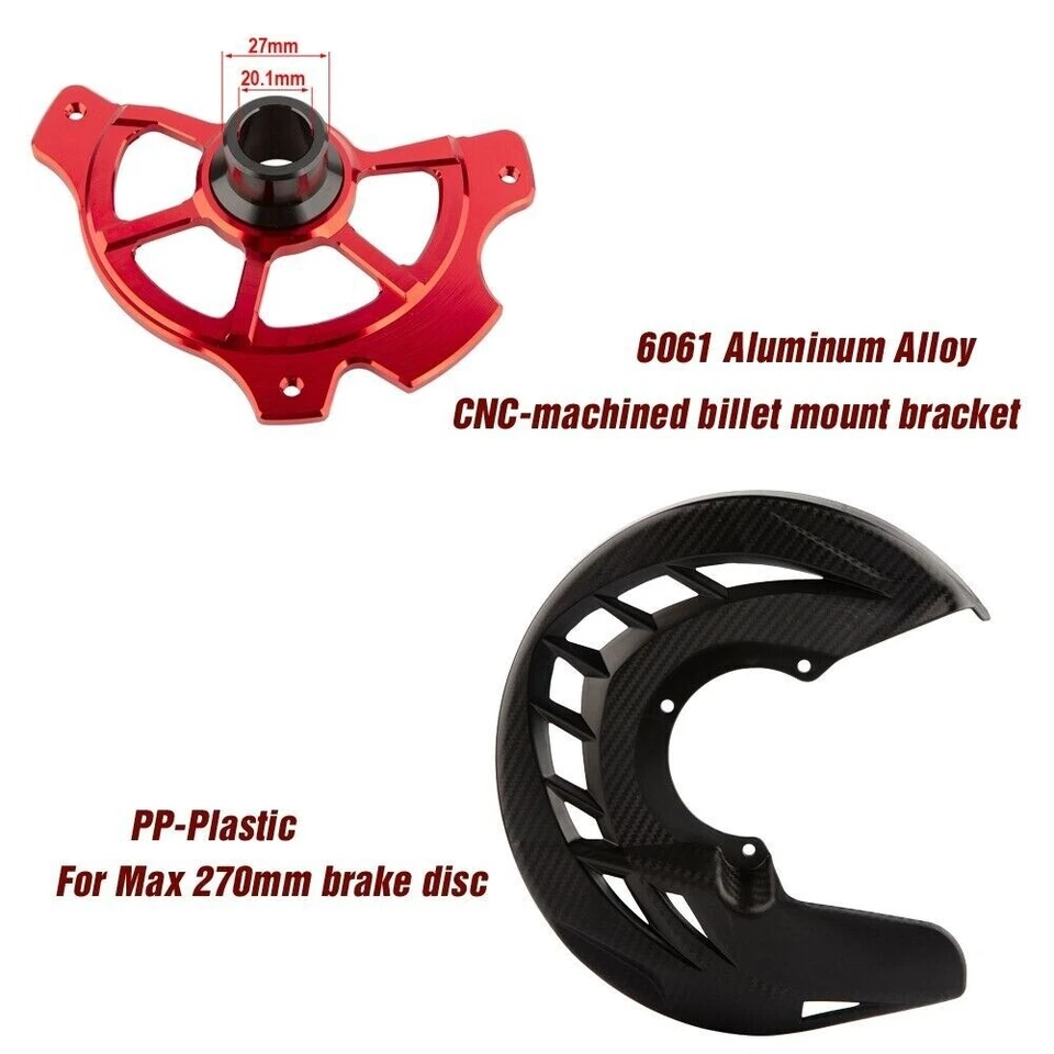 Motorcycle Front Brake Disc Guard Protector Cover 20mm For Honda CR125R CR250R Foto 3 de 4