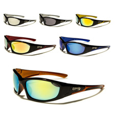 CHOPPERS Sunglasses Wrap Plastic Frames Mirror Lenses Sport Running Baseball Men