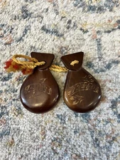 Vintage Cuban 3" Real Wood Castanets Musical Clappers Varied Styles