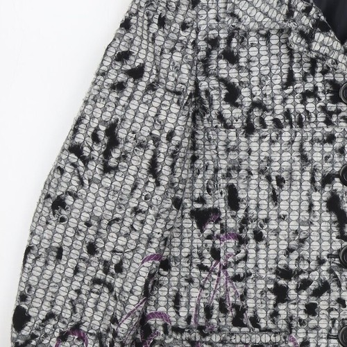 Gerard Womens Multicoloured Geometric Pea Coat Size 12 Button - Picture 9 of 12