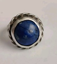 Lapis Lazuli Southwest Vintage Sterling Silver Ring Size 7 7g Unmarked
