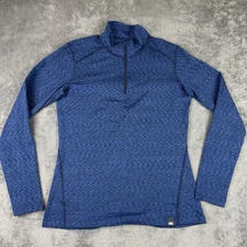 REI Co-op 1/4 Zip Shirt Womens Medium Active Pursuits Thunder Blue Heather