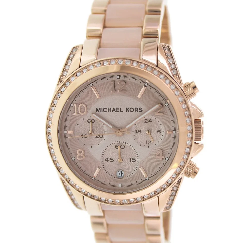 Genuine MICHAEL KORS MK5943 Women Luxury Wrist Watch Rose Gold Strap & Dial - Image 3 of 4