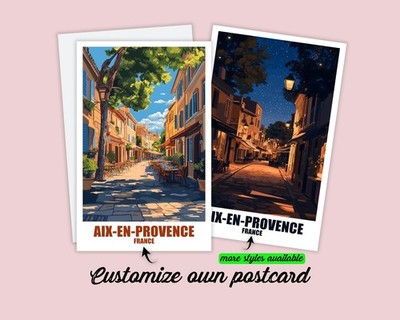 Aix-en-Provence Postkarte Poster Frankreich Karte Grußkarte Reisekarte Geschenk