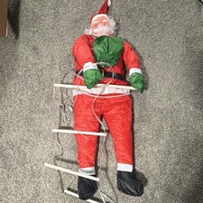 4ft Santa Claus Climbing Ladder Light Up Christmas Decoration Indoor